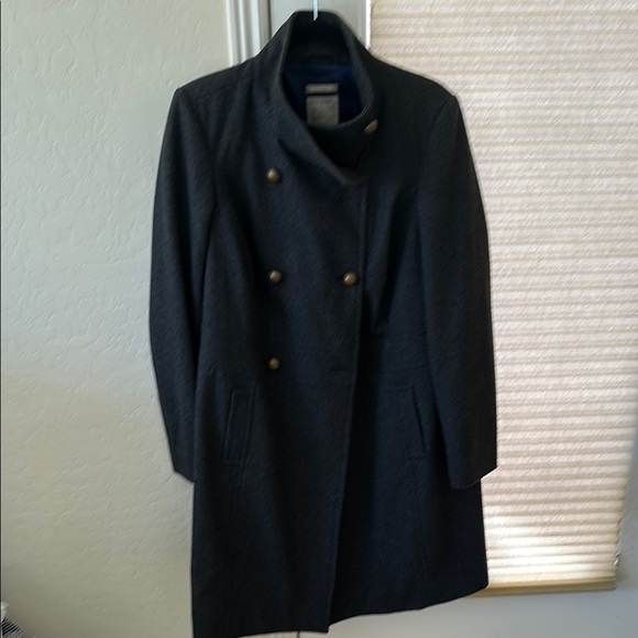 Old Navy Charcoal Gray Wool Double-Breasted Coat 1X - Picture 1 of 5
